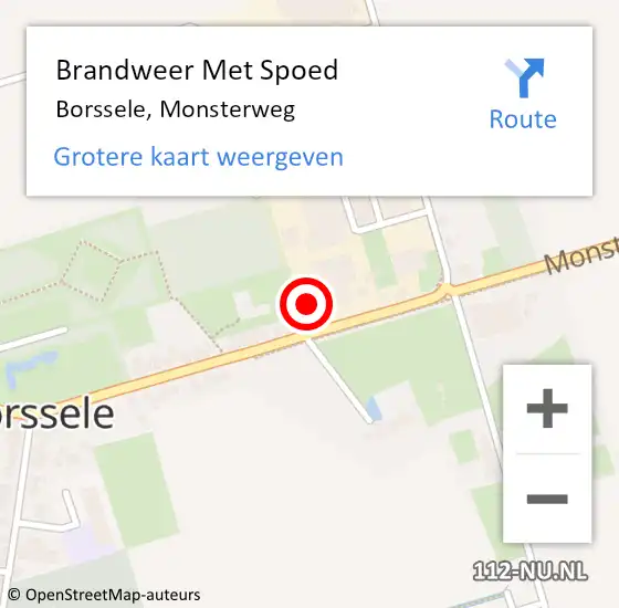 Locatie op kaart van de 112 melding: Brandweer Met Spoed Naar Borssele, Monsterweg op 28 september 2013 20:44