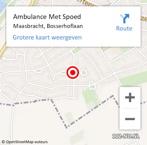 Locatie op kaart van de 112 melding: Ambulance Met Spoed Naar Maasbracht, Bosserhoflaan op 2 oktober 2019 11:49