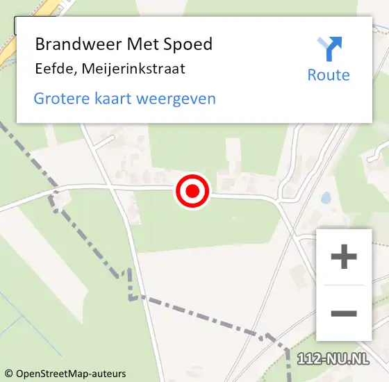 Locatie op kaart van de 112 melding: Brandweer Met Spoed Naar Eefde, Meijerinkstraat op 2 oktober 2019 12:24