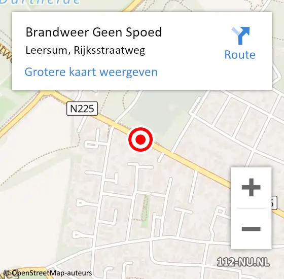 Locatie op kaart van de 112 melding: Brandweer Geen Spoed Naar Leersum, Rijksstraatweg op 2 oktober 2019 14:29