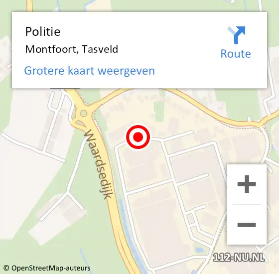 Locatie op kaart van de 112 melding: Politie Montfoort, Tasveld op 2 oktober 2019 14:37