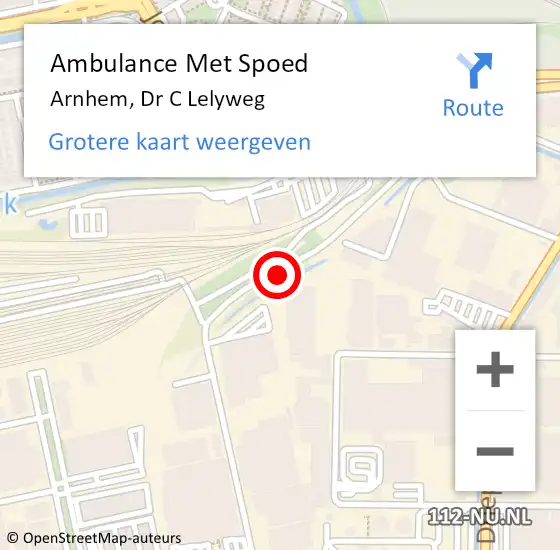 Locatie op kaart van de 112 melding: Ambulance Met Spoed Naar Arnhem, Dr C Lelyweg op 2 oktober 2019 15:28