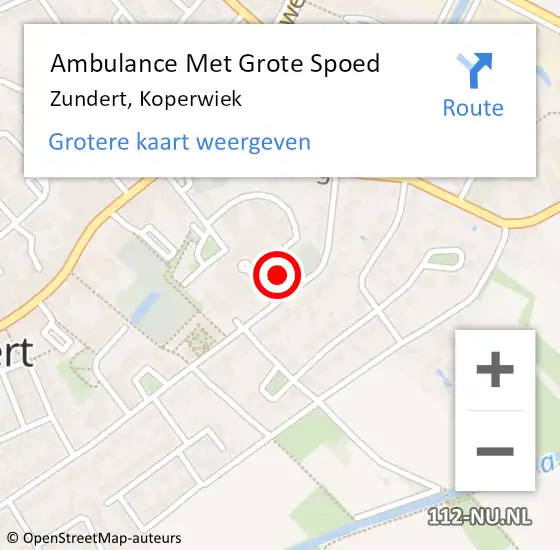 Locatie op kaart van de 112 melding: Ambulance Met Grote Spoed Naar Zundert, Koperwiek op 2 oktober 2019 17:55