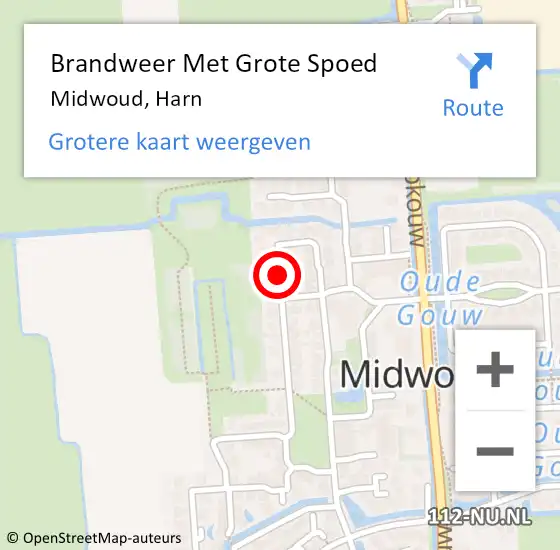 Locatie op kaart van de 112 melding: Brandweer Met Grote Spoed Naar Midwoud, Harn op 2 oktober 2019 21:44