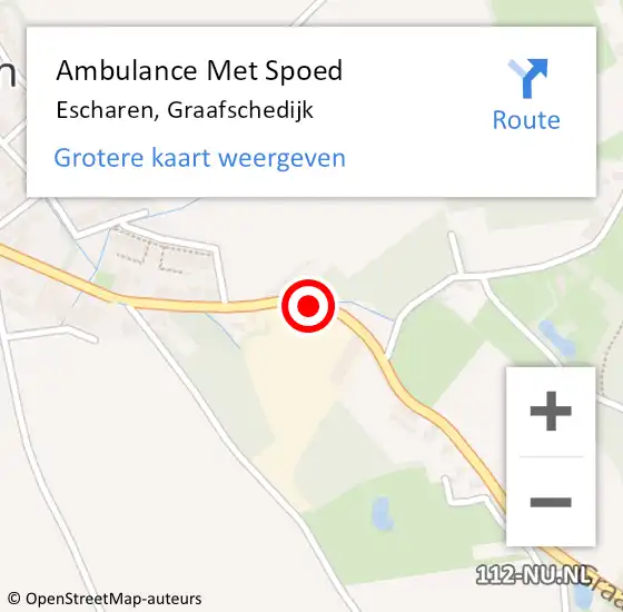 Locatie op kaart van de 112 melding: Ambulance Met Spoed Naar Escharen, Graafschedijk op 3 oktober 2019 06:47