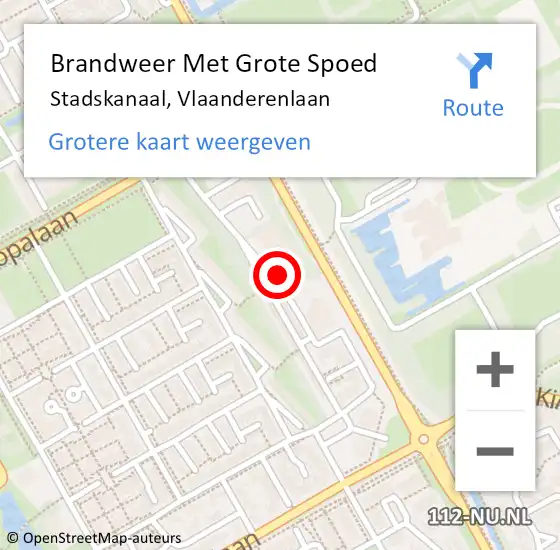 Locatie op kaart van de 112 melding: Brandweer Met Grote Spoed Naar Stadskanaal, Vlaanderenlaan op 3 oktober 2019 11:52