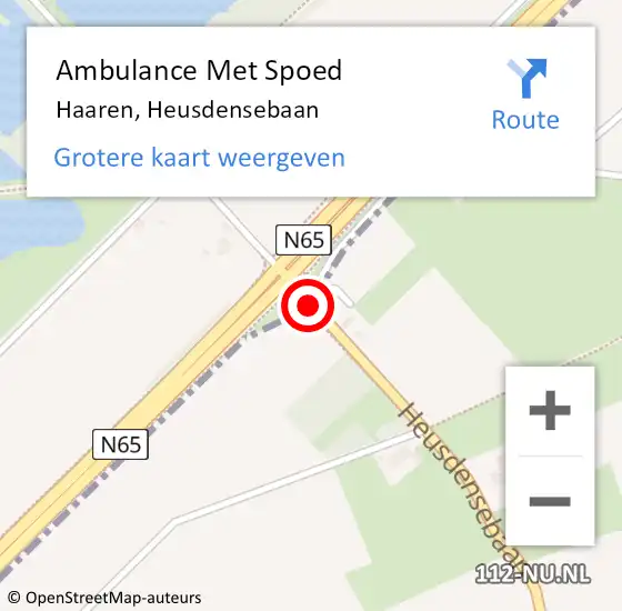 Locatie op kaart van de 112 melding: Ambulance Met Spoed Naar Haaren, Heusdensebaan op 3 oktober 2019 14:43