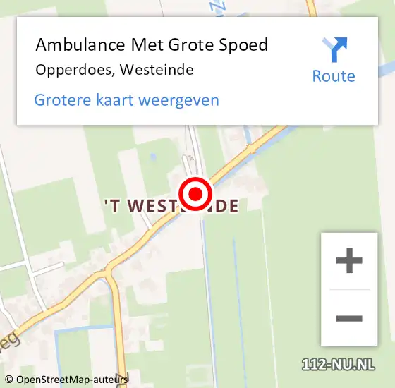 Locatie op kaart van de 112 melding: Ambulance Met Grote Spoed Naar Opperdoes, Westeinde op 3 oktober 2019 15:43