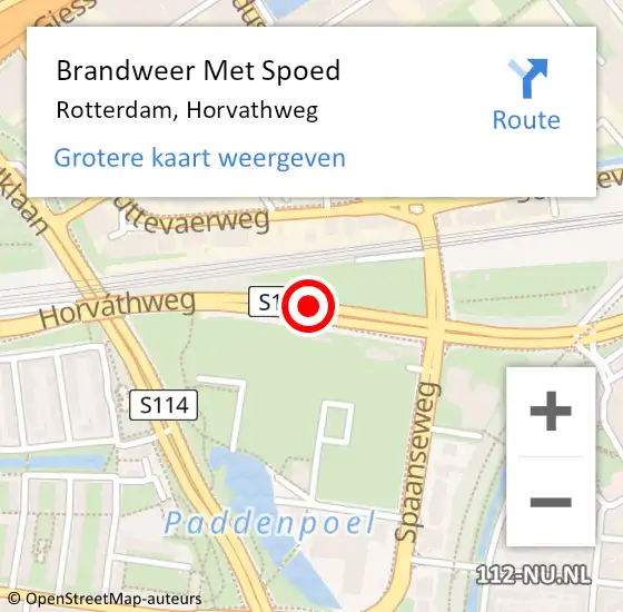 Locatie op kaart van de 112 melding: Brandweer Met Spoed Naar Rotterdam, Horvathweg op 3 oktober 2019 16:24