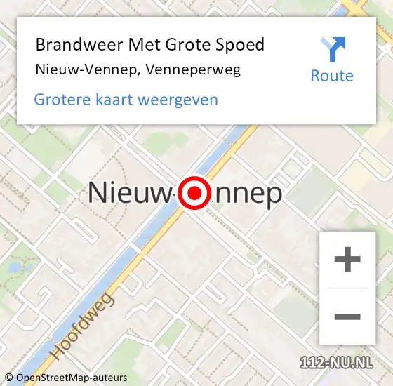 Locatie op kaart van de 112 melding: Brandweer Met Grote Spoed Naar Nieuw Vennep, Hoofdweg op 3 oktober 2019 16:59
