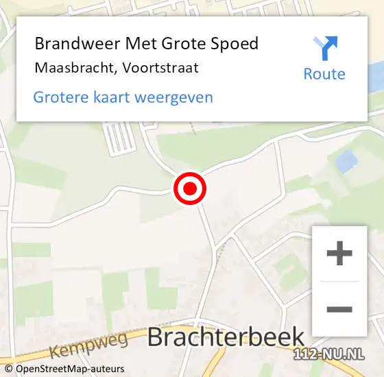 Locatie op kaart van de 112 melding: Brandweer Met Grote Spoed Naar Maasbracht, Voortstraat op 3 oktober 2019 20:17