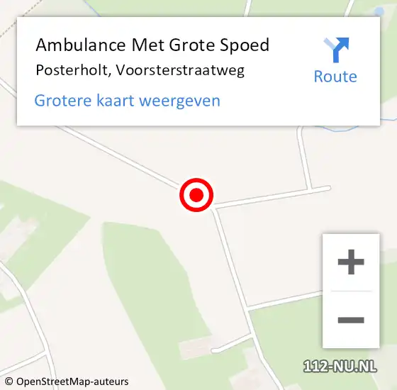 Locatie op kaart van de 112 melding: Ambulance Met Grote Spoed Naar Posterholt, Voorsterstraatweg op 3 oktober 2019 20:42