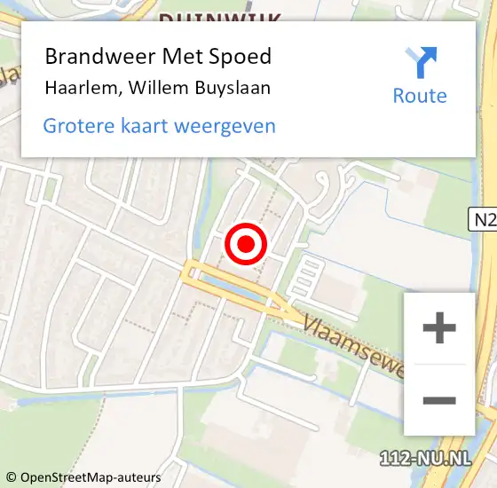 Locatie op kaart van de 112 melding: Brandweer Met Spoed Naar Haarlem, Willem Buyslaan op 3 oktober 2019 22:19