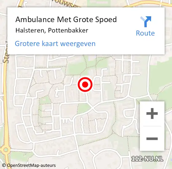 Locatie op kaart van de 112 melding: Ambulance Met Grote Spoed Naar Halsteren, Pottenbakker op 4 oktober 2019 01:53