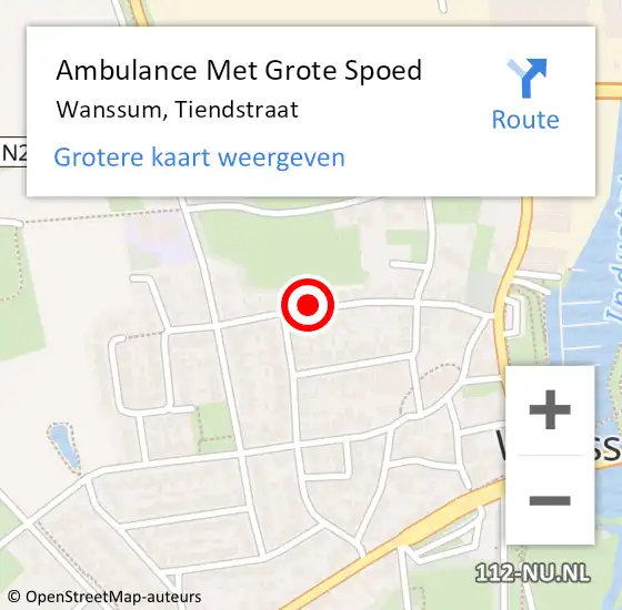 Locatie op kaart van de 112 melding: Ambulance Met Grote Spoed Naar Wanssum, Tiendstraat op 4 oktober 2019 06:49
