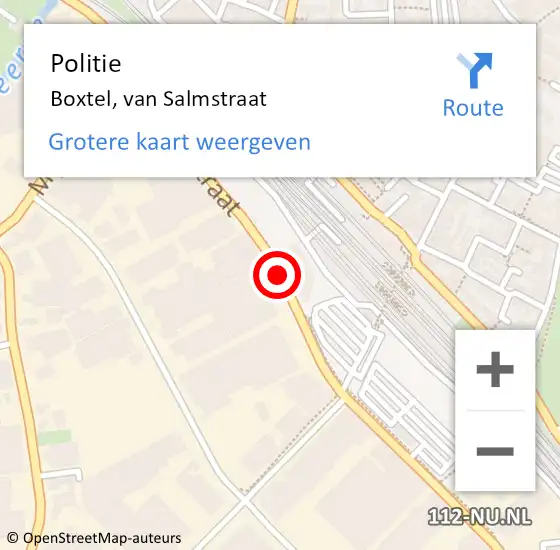 Locatie op kaart van de 112 melding: Politie Boxtel, Van Salmstraat op 4 oktober 2019 07:14