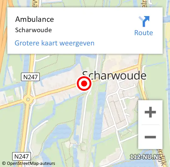 Locatie op kaart van de 112 melding: Ambulance Scharwoude op 4 oktober 2019 07:53