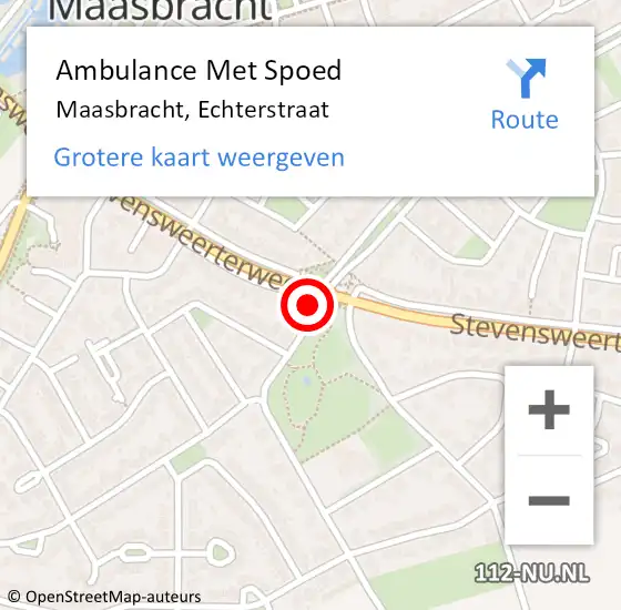 Locatie op kaart van de 112 melding: Ambulance Met Spoed Naar Maasbracht, Echterstraat op 4 oktober 2019 07:55