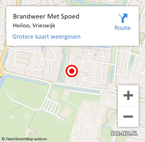 Locatie op kaart van de 112 melding: Brandweer Met Spoed Naar Heiloo, Vrieswijk op 4 oktober 2019 11:05