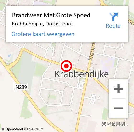 Locatie op kaart van de 112 melding: Brandweer Met Grote Spoed Naar Krabbendijke, Dorpsstraat op 4 oktober 2019 11:55