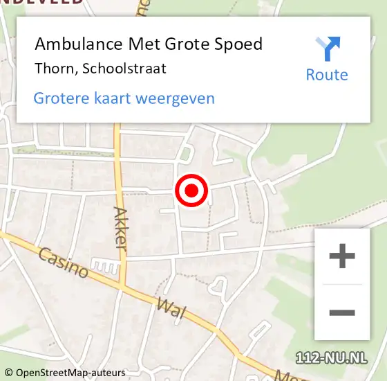 Locatie op kaart van de 112 melding: Ambulance Met Grote Spoed Naar Thorn, Schoolstraat op 4 oktober 2019 11:56