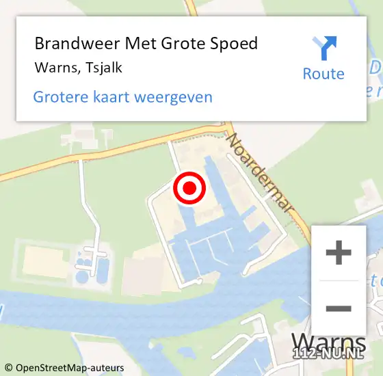 Locatie op kaart van de 112 melding: Brandweer Met Grote Spoed Naar Warns, Tsjalk op 4 oktober 2019 12:43