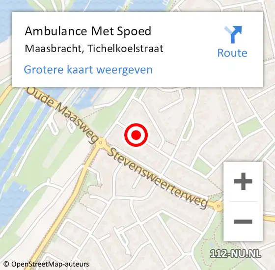 Locatie op kaart van de 112 melding: Ambulance Met Spoed Naar Maasbracht, Tichelkoelstraat op 4 oktober 2019 13:48