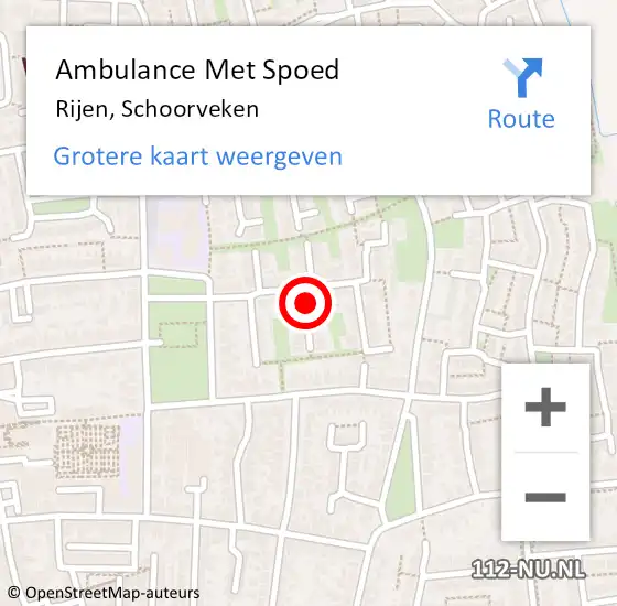 Locatie op kaart van de 112 melding: Ambulance Met Spoed Naar Rijen, Schoorveken op 4 oktober 2019 15:14