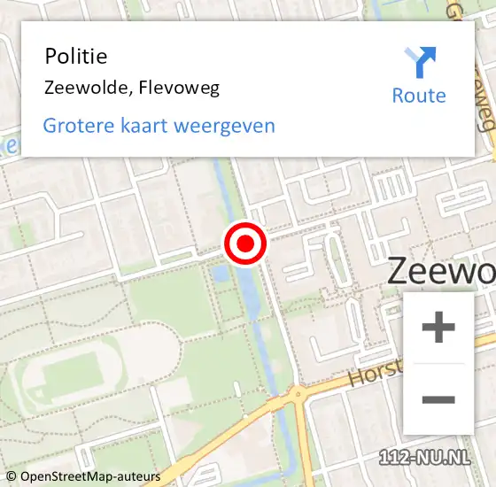 Locatie op kaart van de 112 melding: Politie Zeewolde, Flevoweg op 4 oktober 2019 15:54