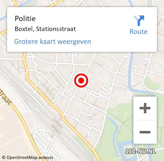 Locatie op kaart van de 112 melding: Politie Boxtel, Stationsstraat op 4 oktober 2019 17:00