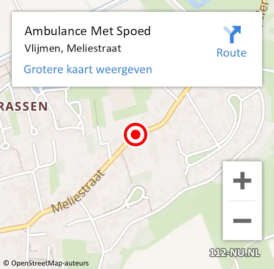 Locatie op kaart van de 112 melding: Ambulance Met Spoed Naar Vlijmen, Meliestraat op 4 oktober 2019 19:22