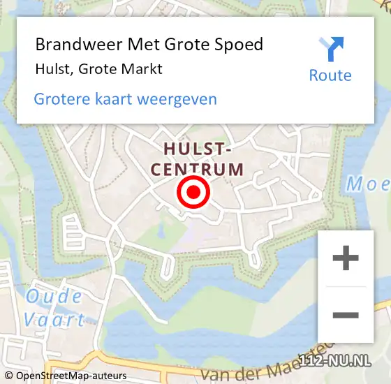 Locatie op kaart van de 112 melding: Brandweer Met Grote Spoed Naar Hulst, Grote Markt op 4 oktober 2019 19:35