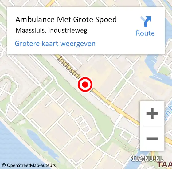 Locatie op kaart van de 112 melding: Ambulance Met Grote Spoed Naar Maassluis, Industrieweg op 4 oktober 2019 20:48