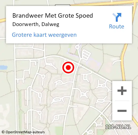 Locatie op kaart van de 112 melding: Brandweer Met Grote Spoed Naar Doorwerth, Dalweg op 4 oktober 2019 23:51