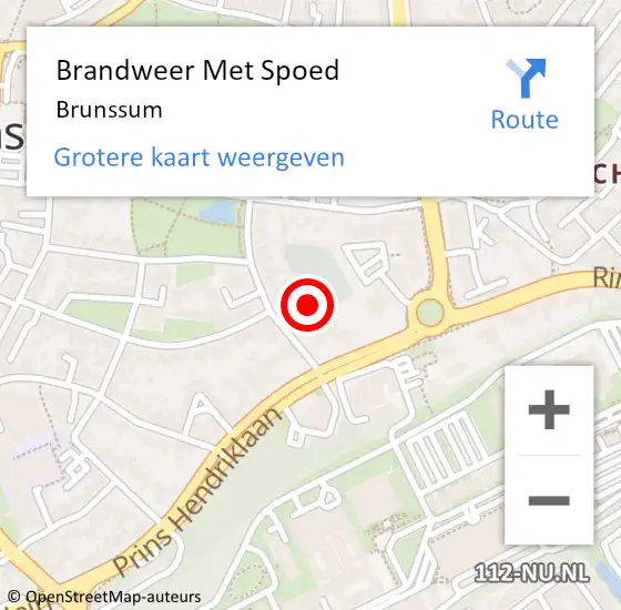 Locatie op kaart van de 112 melding: Brandweer Met Spoed Naar Brunssum op 5 oktober 2019 00:09