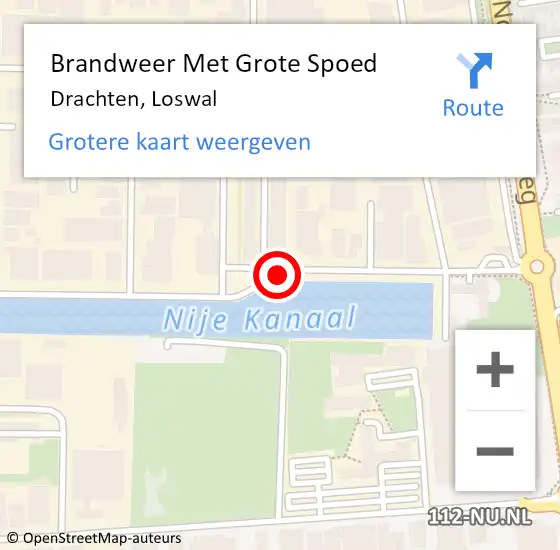 Locatie op kaart van de 112 melding: Brandweer Met Grote Spoed Naar Drachten, Loswal op 5 oktober 2019 05:21