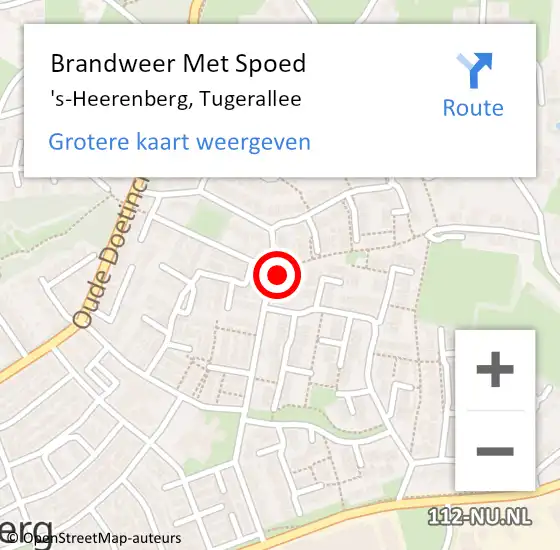 Locatie op kaart van de 112 melding: Brandweer Met Spoed Naar 's-Heerenberg, Tugerallee op 15 april 2014 18:49