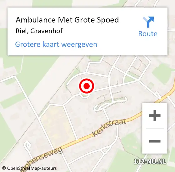 Locatie op kaart van de 112 melding: Ambulance Met Grote Spoed Naar Riel, Gravenhof op 15 april 2014 19:02