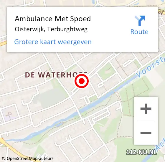 Locatie op kaart van de 112 melding: Ambulance Met Spoed Naar Oisterwijk, Terburghtweg op 5 oktober 2019 12:48
