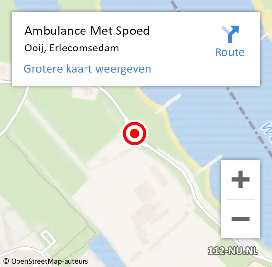 Locatie op kaart van de 112 melding: Ambulance Met Spoed Naar Ooij, Erlecomsedam op 5 oktober 2019 13:27