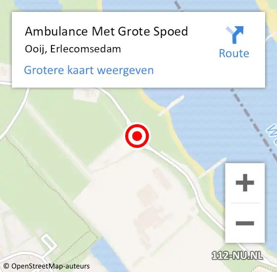 Locatie op kaart van de 112 melding: Ambulance Met Grote Spoed Naar Ooij, Erlecomsedam op 5 oktober 2019 13:31