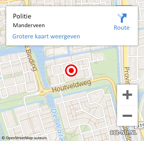 Locatie op kaart van de 112 melding: Politie Manderveen op 5 oktober 2019 15:42