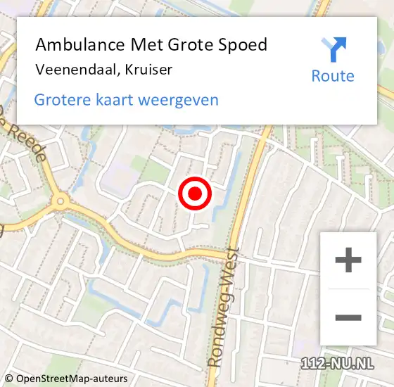 Locatie op kaart van de 112 melding: Ambulance Met Grote Spoed Naar Veenendaal, Kruiser op 15 april 2014 19:25