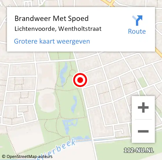 Locatie op kaart van de 112 melding: Brandweer Met Spoed Naar Lichtenvoorde, Wentholtstraat op 5 oktober 2019 15:58