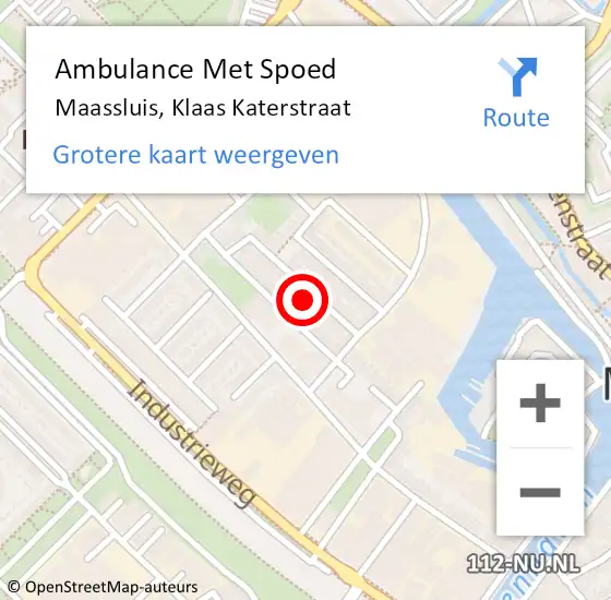 Locatie op kaart van de 112 melding: Ambulance Met Spoed Naar Maassluis, Klaas Katerstraat op 5 oktober 2019 15:59