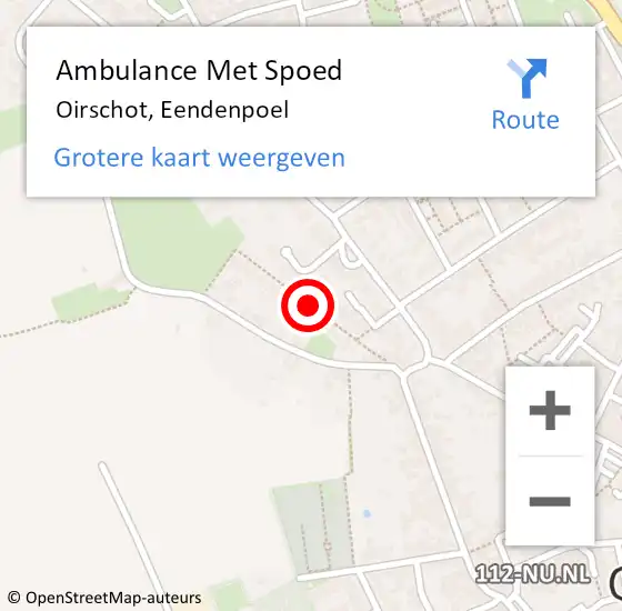 Locatie op kaart van de 112 melding: Ambulance Met Spoed Naar Oirschot, Eendenpoel op 5 oktober 2019 16:00