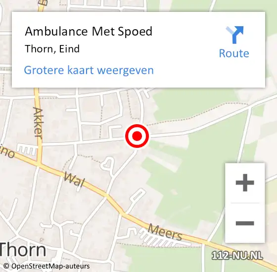 Locatie op kaart van de 112 melding: Ambulance Met Spoed Naar Thorn, Eind op 5 oktober 2019 16:29