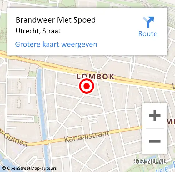 Locatie op kaart van de 112 melding: Brandweer Met Spoed Naar Utrecht, Straat op 5 oktober 2019 16:30