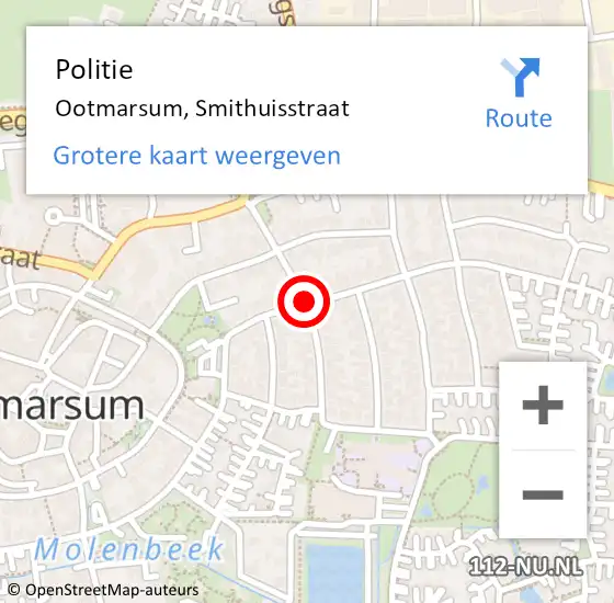 Locatie op kaart van de 112 melding: Politie Ootmarsum, Odemarusstraat op 5 oktober 2019 16:44