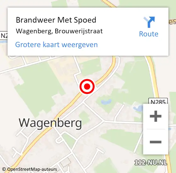 Locatie op kaart van de 112 melding: Brandweer Met Spoed Naar Wagenberg, Brouwerijstraat op 5 oktober 2019 16:44